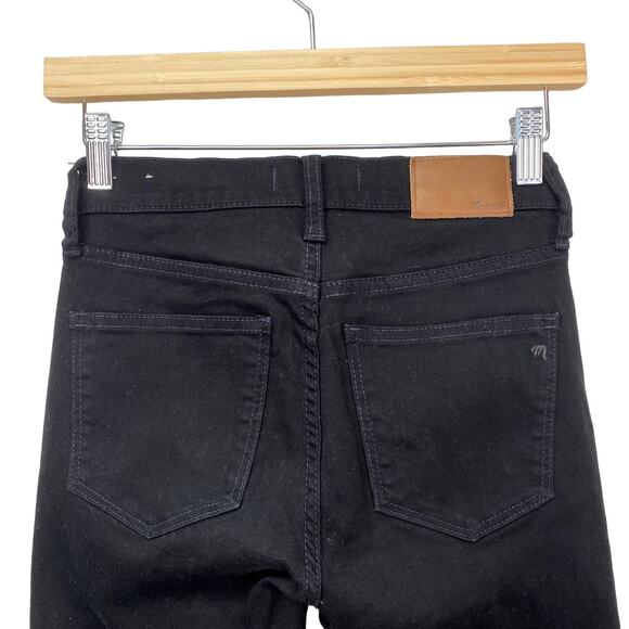 Madewell 9" Mid-Rise Skinny Crop Jeans in ISKO Stay Black Raw-Hem 24 - Picture 6 of 9